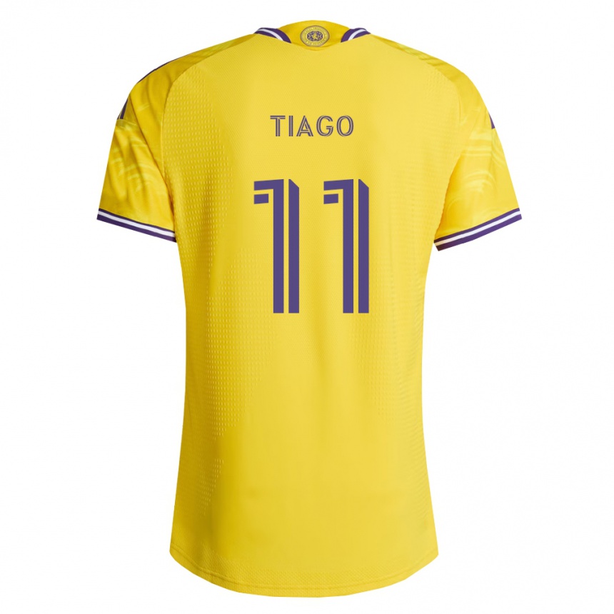נשים כדורגל Tiago #11 סגול צהוב הרחק ג'רזי 2026/27