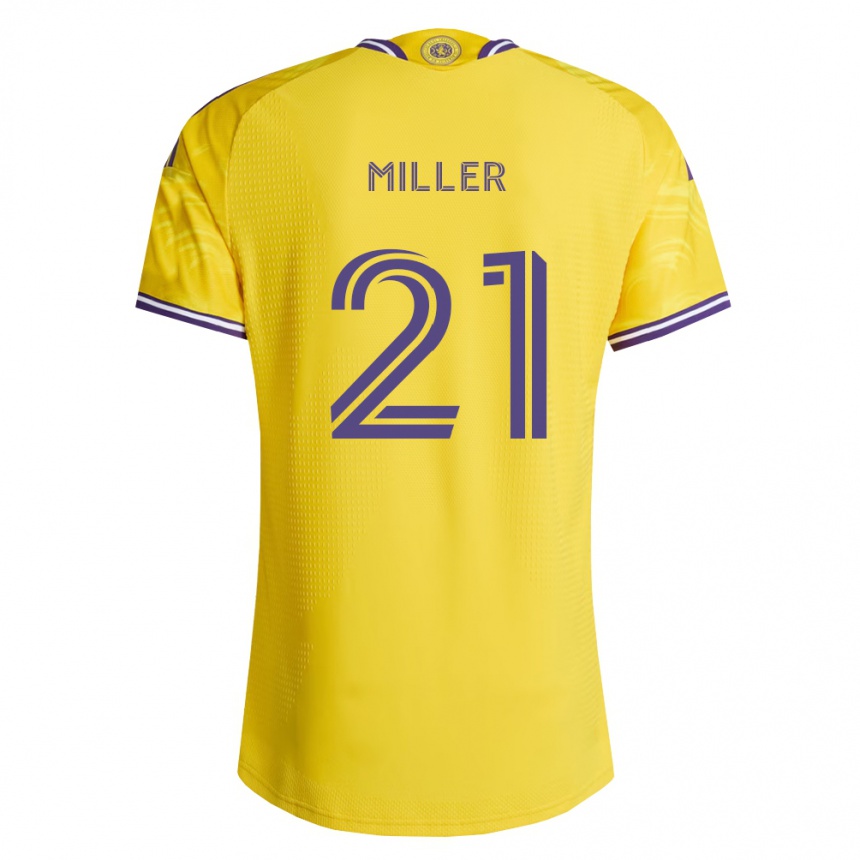 נשים כדורגל Nolan Miller #21 סגול צהוב הרחק ג'רזי 2026/27