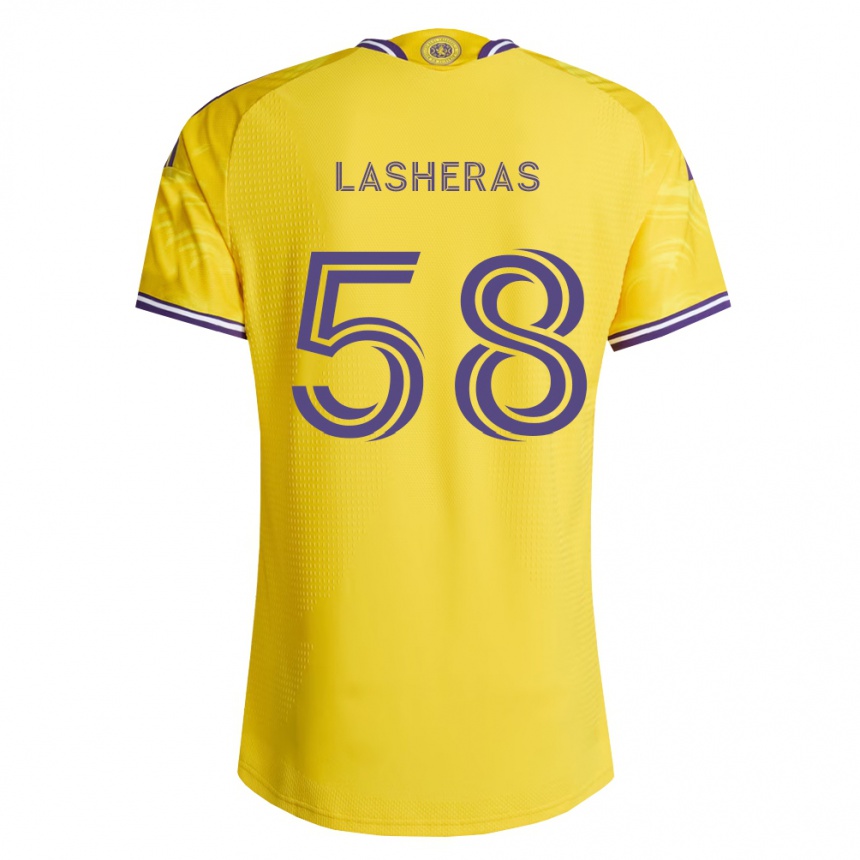 נשים כדורגל Nicolas Lasheras #58 סגול צהוב הרחק ג'רזי 2026/27