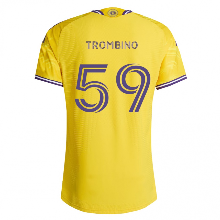 נשים כדורגל Caleb Trombino #59 סגול צהוב הרחק ג'רזי 2026/27
