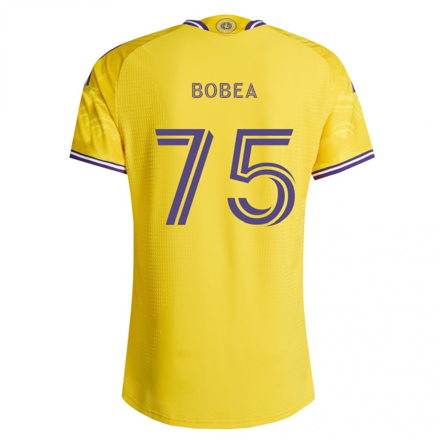 נשים כדורגל Nicolás Bobea #75 סגול צהוב הרחק ג'רזי 2026/27