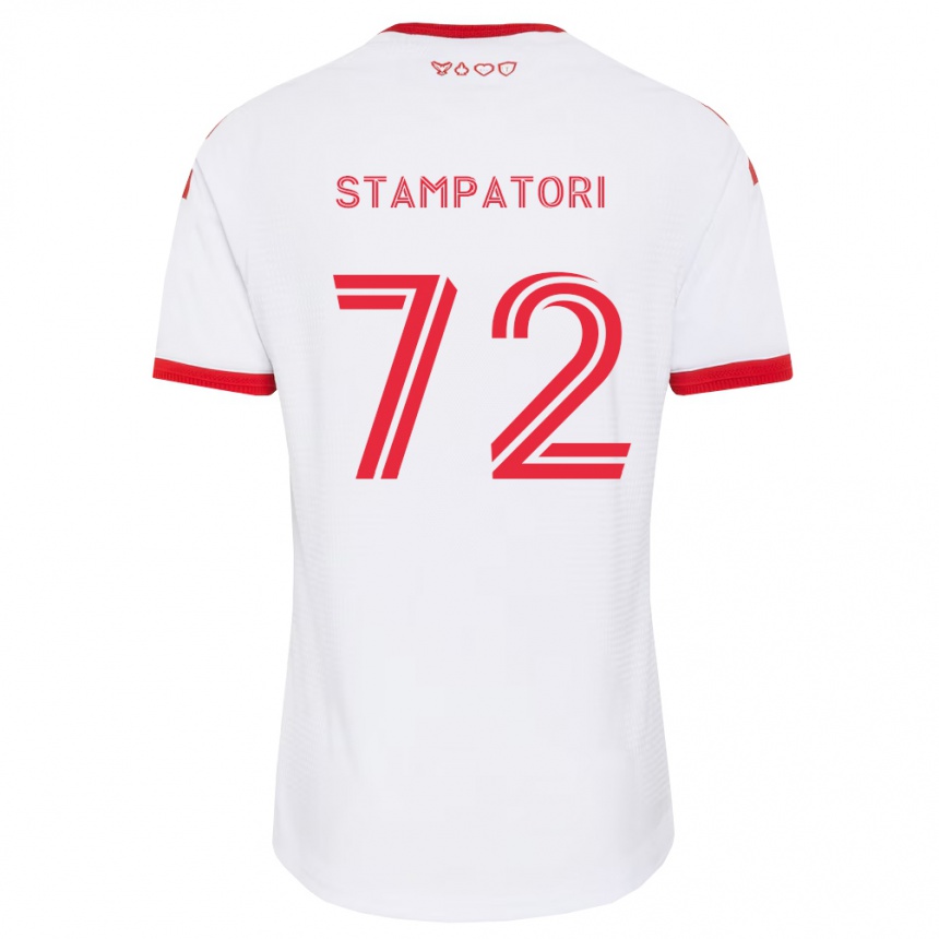 נשים כדורגל Daniel Stampatori #72 לבן אדום שחור הרחק ג'רזי 2026/27