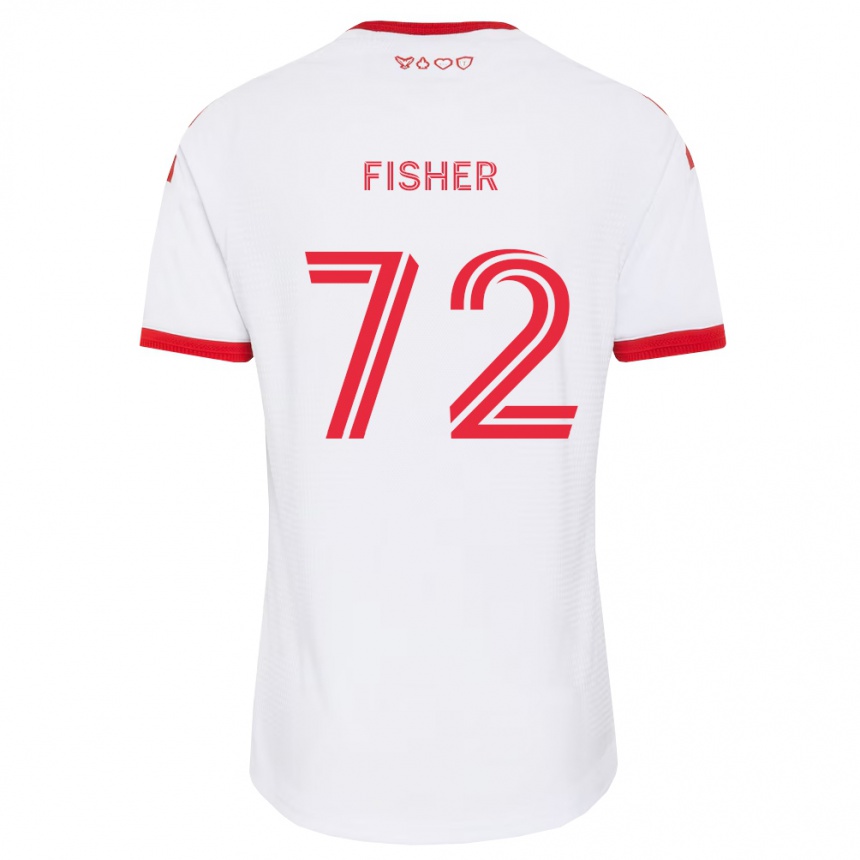 נשים כדורגל Mark Fisher #72 לבן אדום שחור הרחק ג'רזי 2026/27
