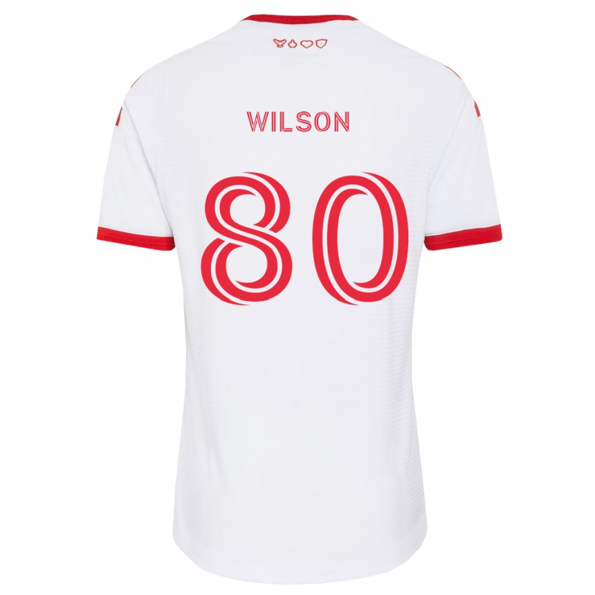 נשים כדורגל Shafique Wilson #80 לבן אדום שחור הרחק ג'רזי 2026/27