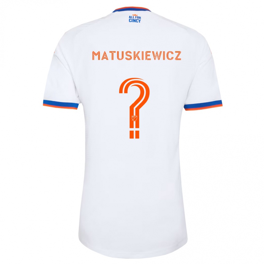 נשים כדורגל Lincoln Matuskiewicz #0 לבן כחול צי כתום הרחק ג'רזי 2026/27