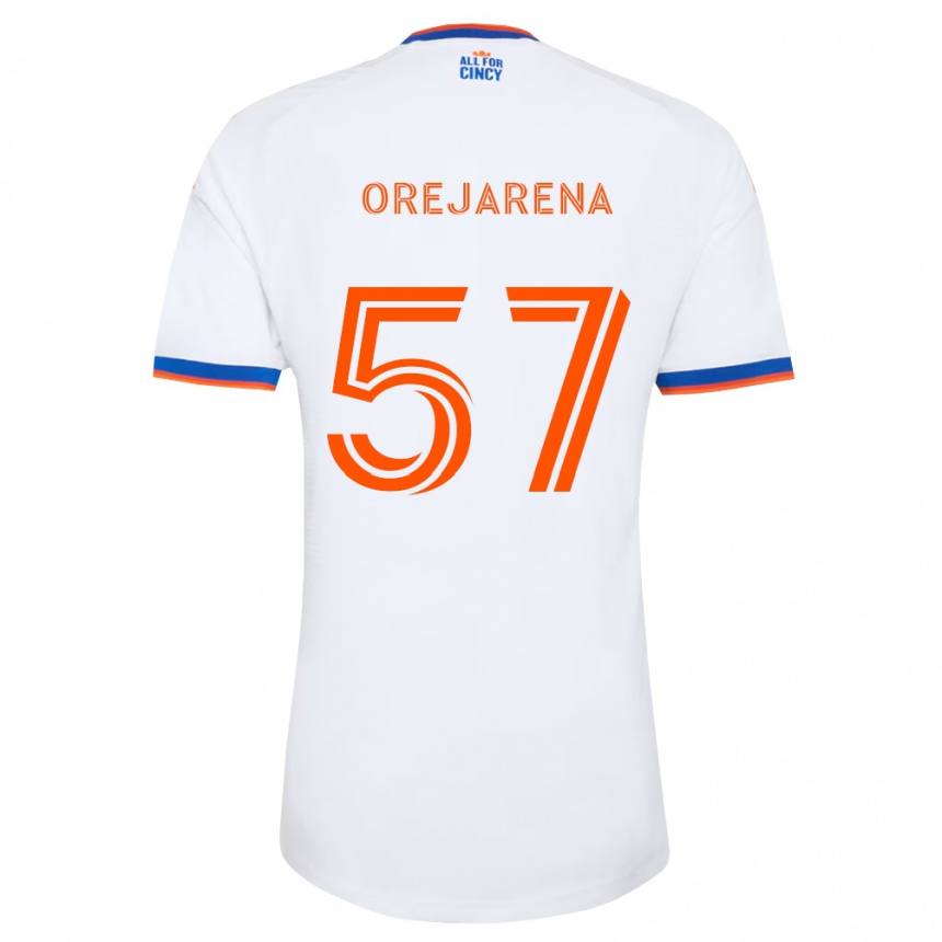 נשים כדורגל Leo Orejarena #57 לבן כחול צי כתום הרחק ג'רזי 2026/27
