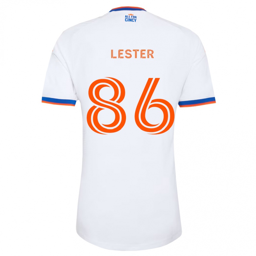 נשים כדורגל Jaylen Lester #86 לבן כחול צי כתום הרחק ג'רזי 2026/27