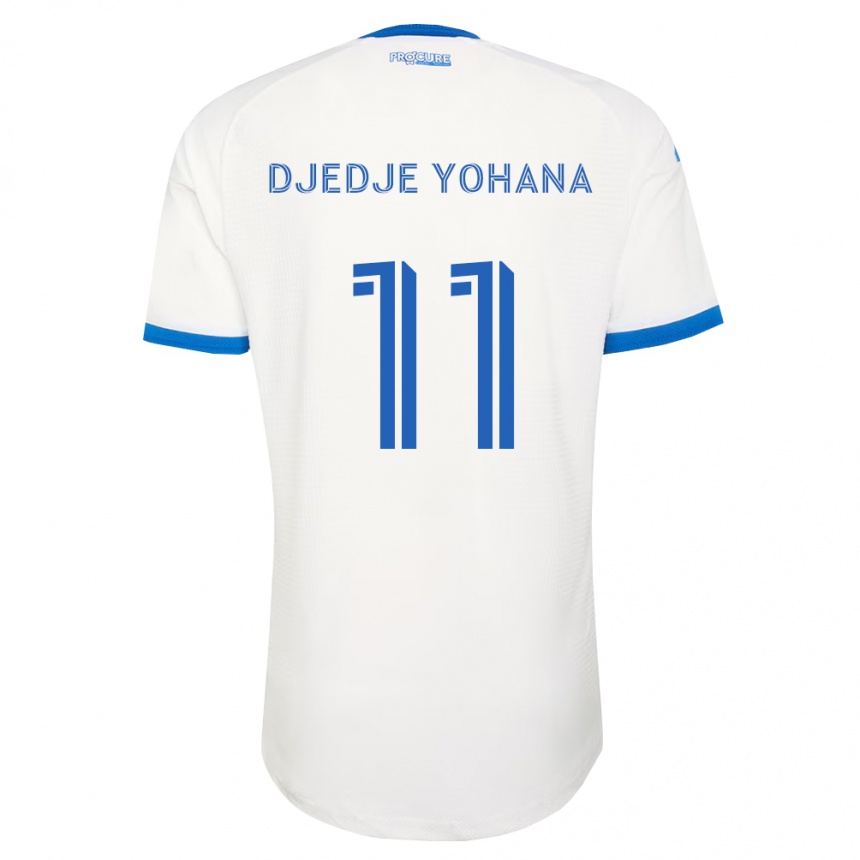 נשים כדורגל Kabie Djedje Yohana #11 כחול שמיים לבן הרחק ג'רזי 2026/27