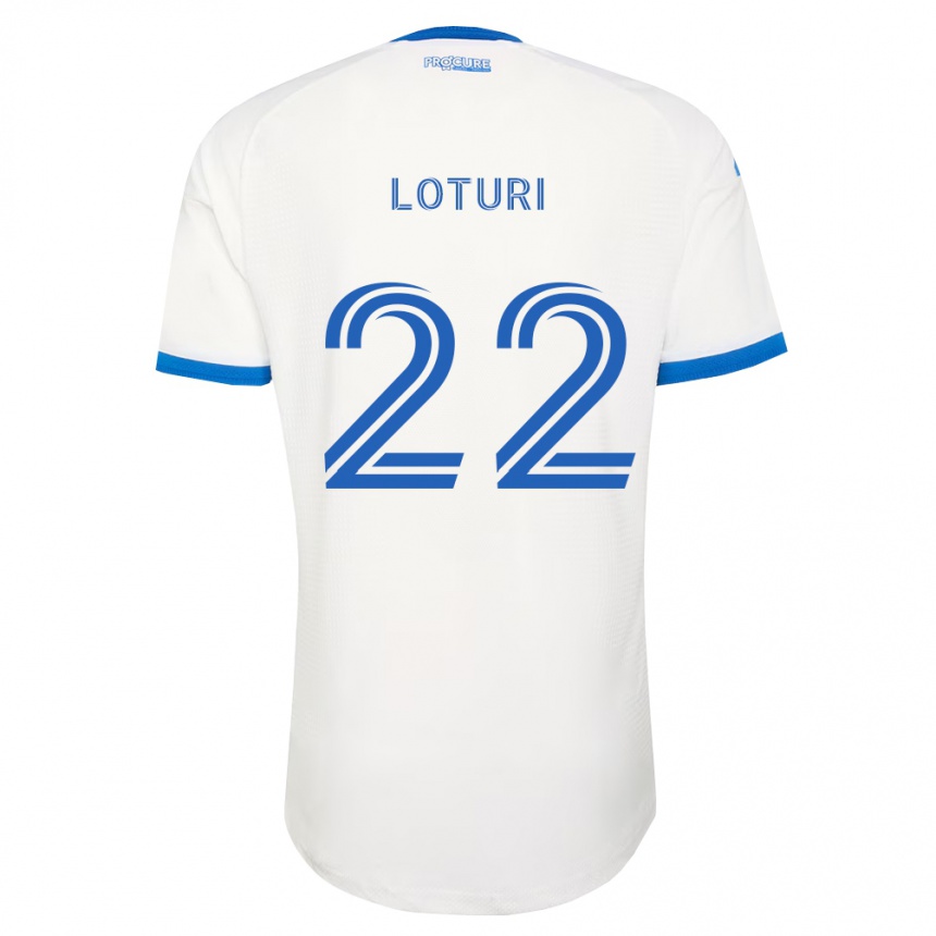 נשים כדורגל Victor Loturi #22 כחול שמיים לבן הרחק ג'רזי 2026/27