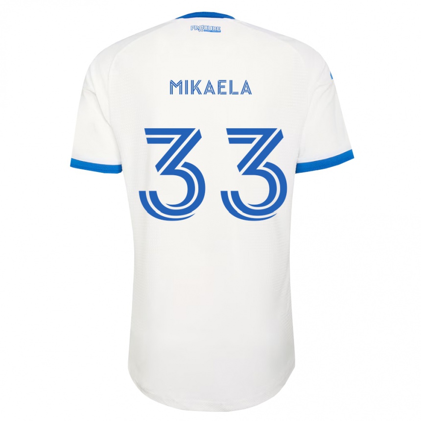 נשים כדורגל Aitken Mikaela #33 כחול שמיים לבן הרחק ג'רזי 2026/27