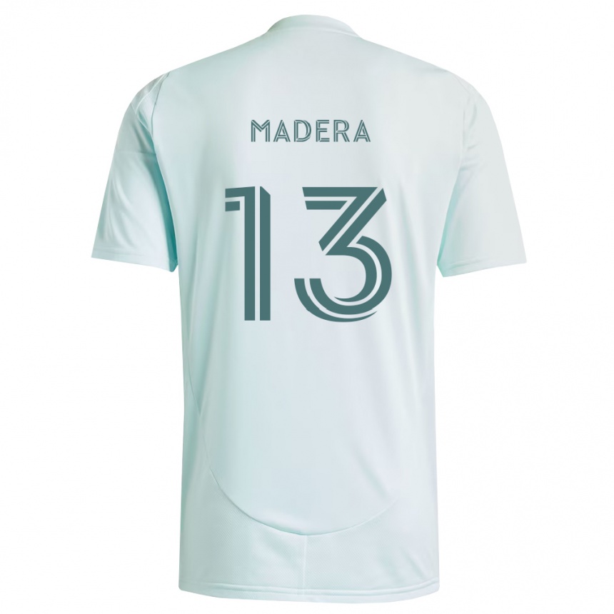 נשים כדורגל Cristopher Madera #13 לבן ירוק בהיר הרחק ג'רזי 2026/27