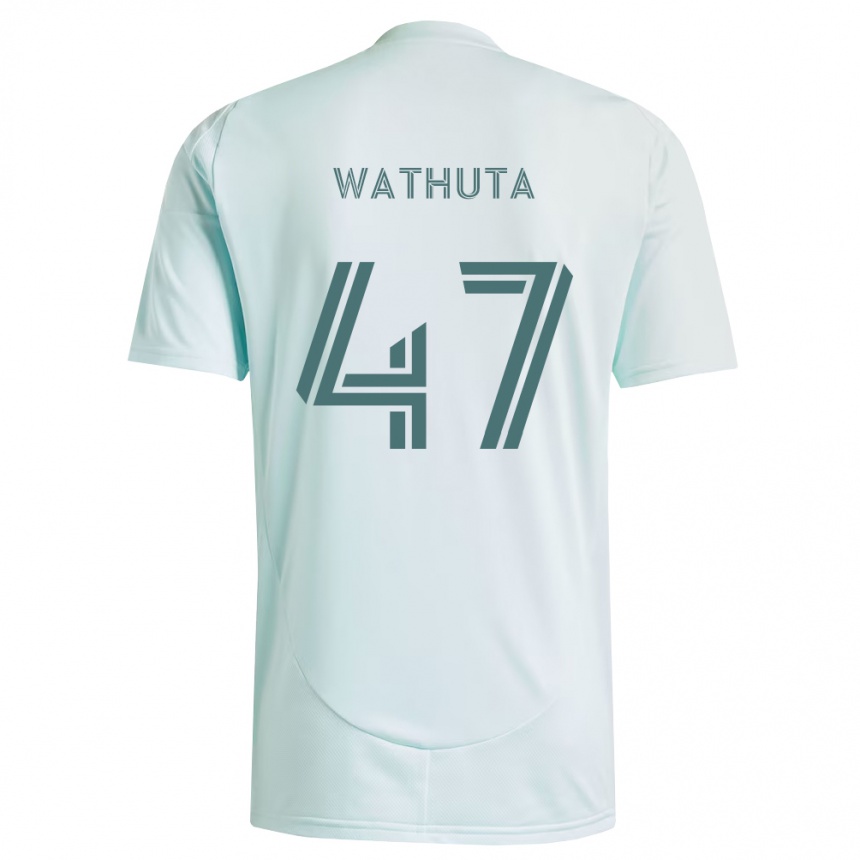 נשים כדורגל Sydney Wathuta #47 לבן ירוק בהיר הרחק ג'רזי 2026/27