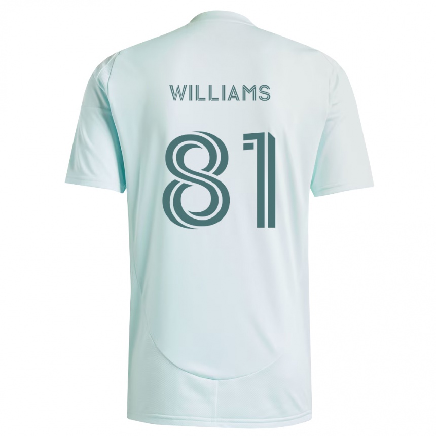 נשים כדורגל Dash Williams #81 לבן ירוק בהיר הרחק ג'רזי 2026/27