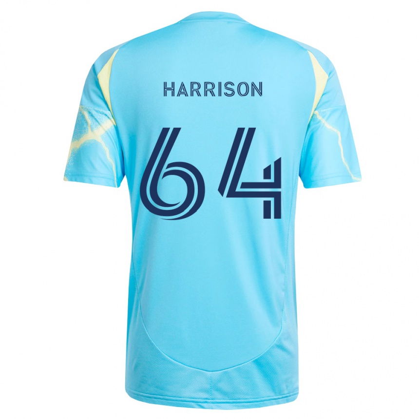 נשים כדורגל Joshua Harrison #64 כחול בהיר שחור צהוב בהיר הרחק ג'רזי 2026/27