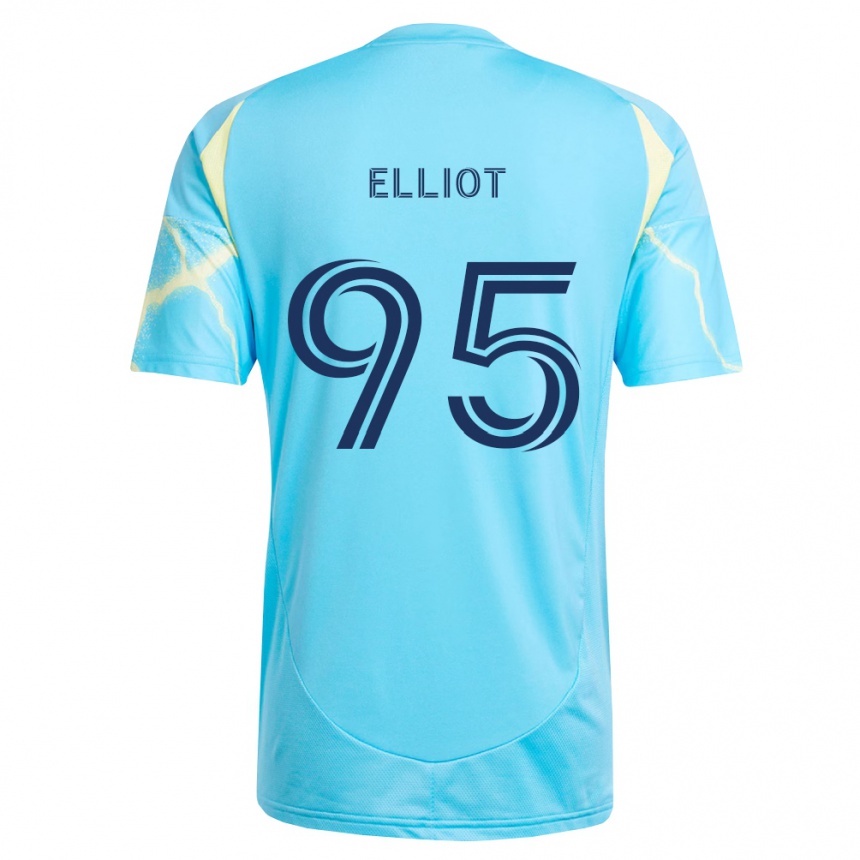 נשים כדורגל Daniel Elliot #95 כחול בהיר שחור צהוב בהיר הרחק ג'רזי 2026/27