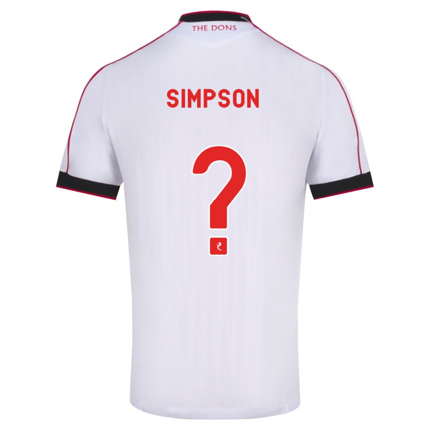 נשים כדורגל Theo Simpson #0 שחור אדום לבן הרחק ג'רזי 2026/27 נשים כדורגל Theo Simpson #0 שחור אדום לבן הרחק ג'רזי 2026/27