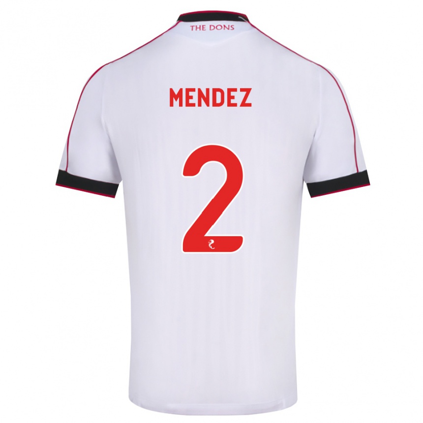 נשים כדורגל Alix Mendez #2 שחור אדום לבן הרחק ג'רזי 2026/27