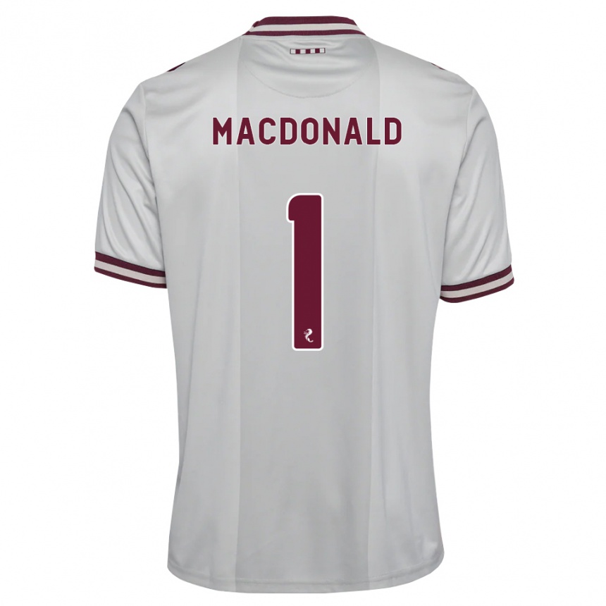 נשים כדורגל Jamie Macdonald #1 לבן בורגונדי הרחק ג'רזי 2026/27