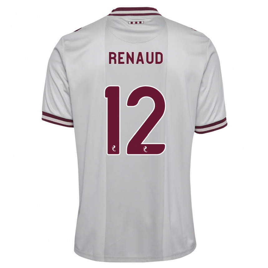 נשים כדורגל Tom Renaud #12 לבן בורגונדי הרחק ג'רזי 2026/27