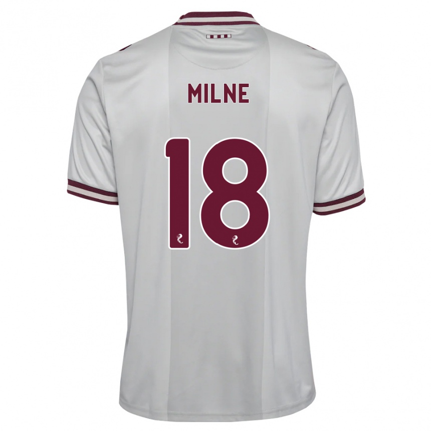 נשים כדורגל Harry Milne #18 לבן בורגונדי הרחק ג'רזי 2026/27