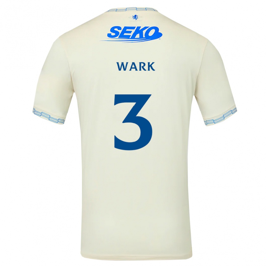 נשים כדורגל Lyle Wark #3 כחול שמיים עמוק לבן הרחק ג'רזי 2026/27