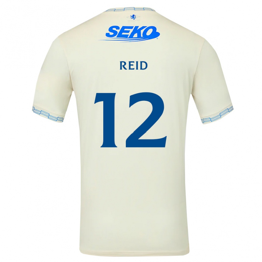 נשים כדורגל James Reid #12 כחול שמיים עמוק לבן הרחק ג'רזי 2026/27