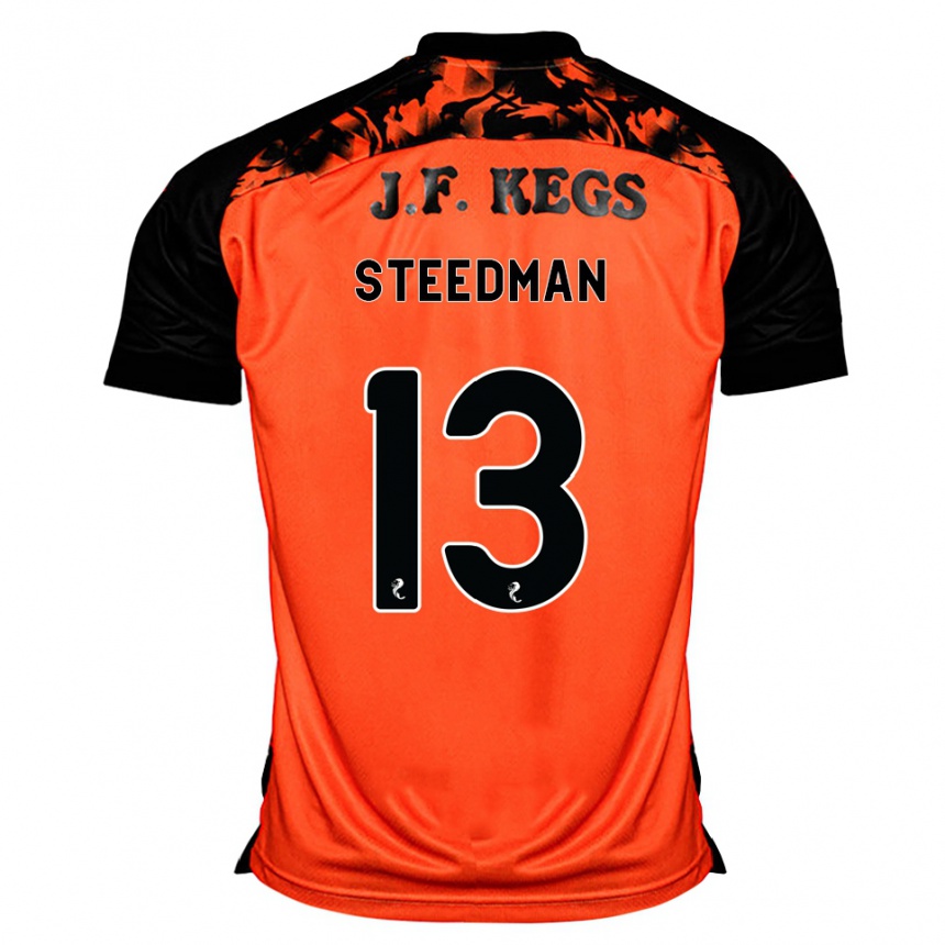 ילדים כדורגל Morgan Steedman #13 כתום שחור לבן ג'רזי ביתית 2026/27