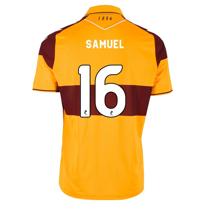 ילדים כדורגל Evan Samuel #16 בורדו כתום ג'רזי ביתית 2026/27