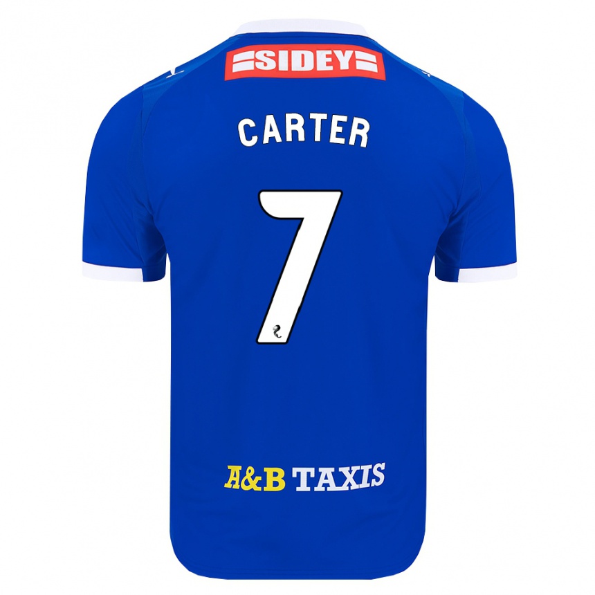 ילדים כדורגל Nicole Carter #7 כחול אדום צהוב ג'רזי ביתית 2026/27