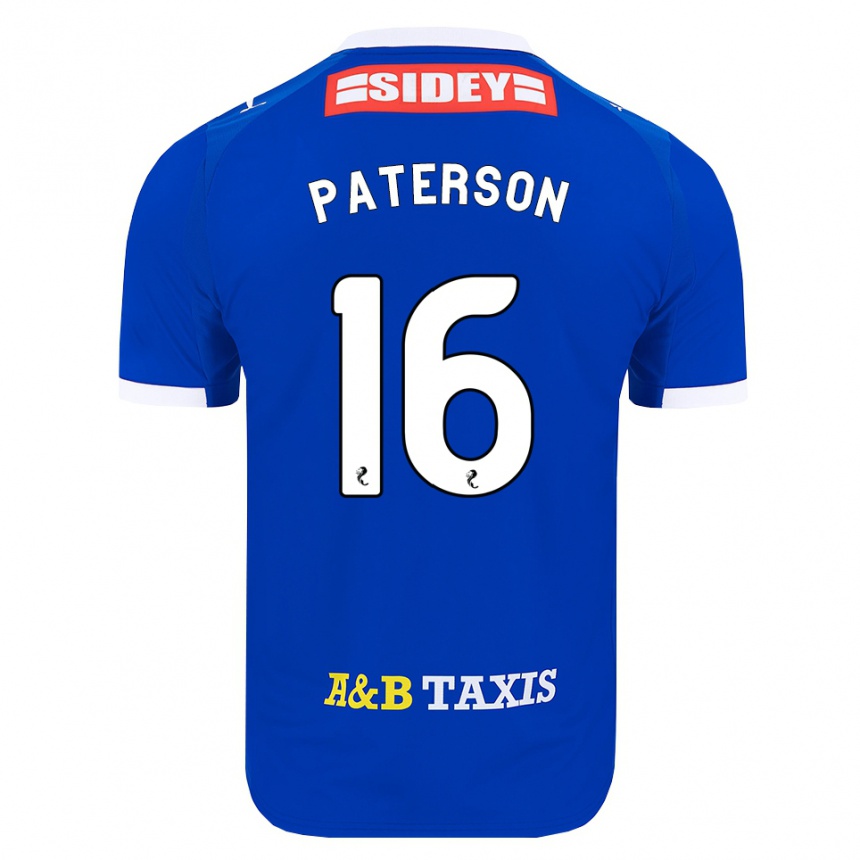 ילדים כדורגל Megan Paterson #16 כחול אדום צהוב ג'רזי ביתית 2026/27