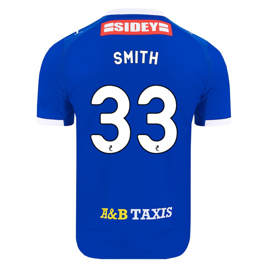 ילדים כדורגל Liam Smith #33 כחול אדום צהוב ג'רזי ביתית 2026/27