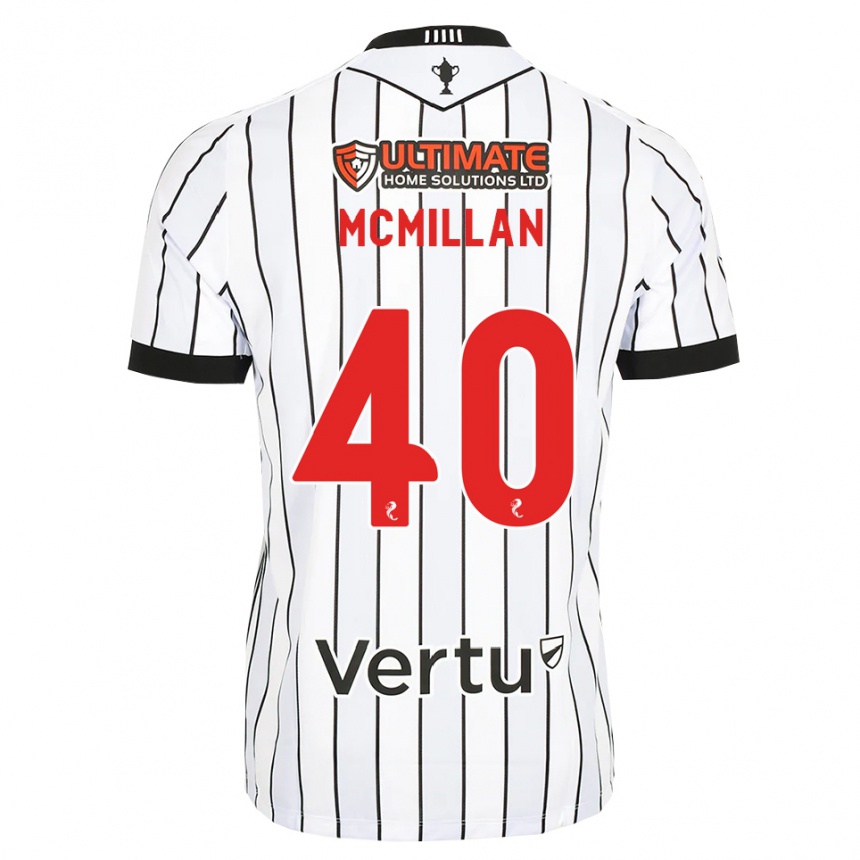 ילדים כדורגל Caiden Mcmillan #40 לבן שחור אדום ג'רזי ביתית 2026/27