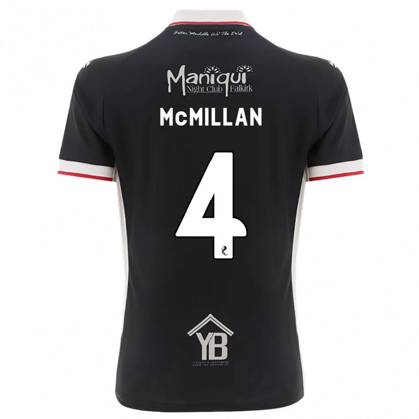 ילדים כדורגל Jack Mcmillan #4 שחור לבן אדום ג'רזי ביתית 2026/27