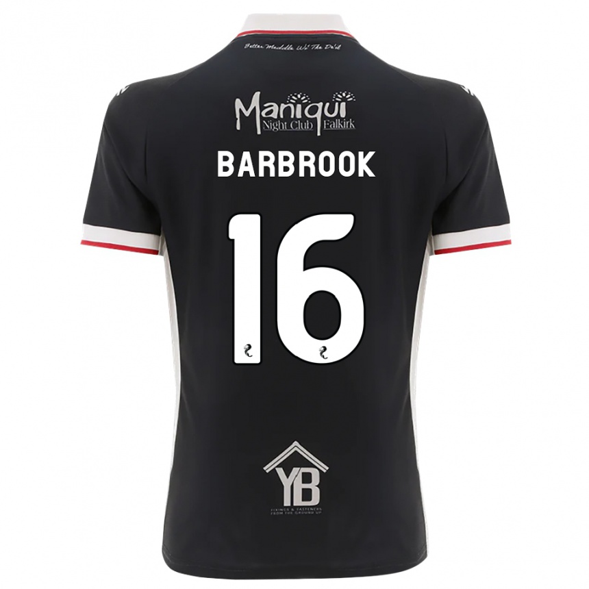 ילדים כדורגל Finley Barbrook #16 שחור לבן אדום ג'רזי ביתית 2026/27