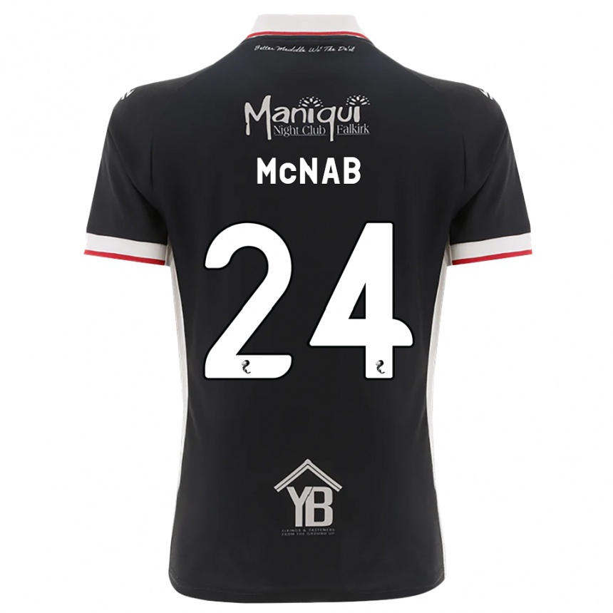 ילדים כדורגל Cameron Mcnab #24 שחור לבן אדום ג'רזי ביתית 2026/27