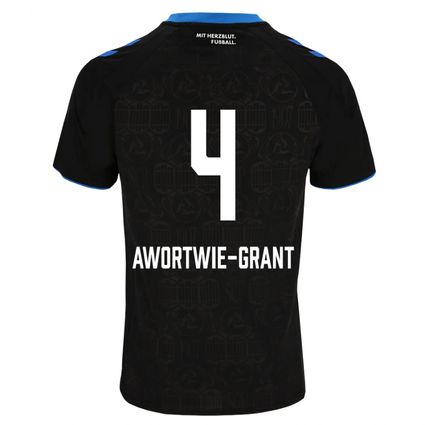 ילדים כדורגל Nyamekye Awortwie-Grant #4 שחור לבן אדום ג'רזי ביתית 2026/27