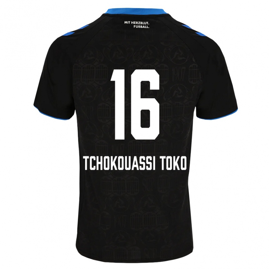 ילדים כדורגל Daryl Tchokouassi Toko #16 שחור לבן אדום ג'רזי ביתית 2026/27