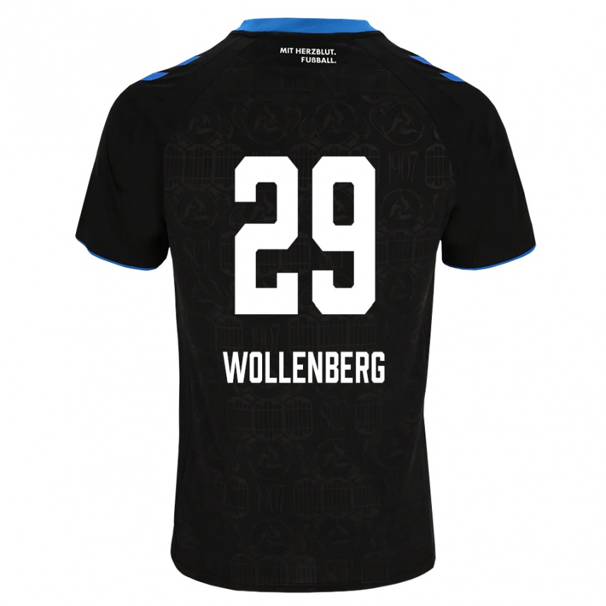 ילדים כדורגל Paul Wollenberg #29 שחור לבן אדום ג'רזי ביתית 2026/27