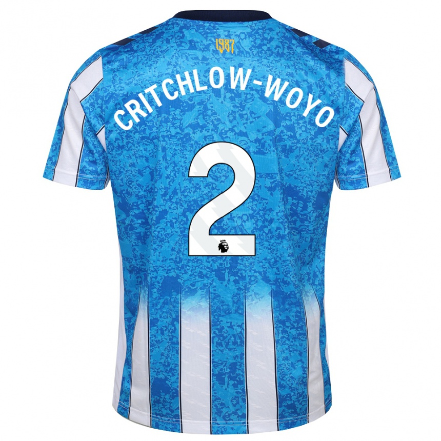 ילדים כדורגל Tionne Critchlow-Woyo #2 לבן כחול כתום ג'רזי ביתית 2026/27