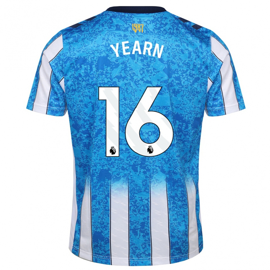 ילדים כדורגל Kai Yearn #16 לבן כחול כתום ג'רזי ביתית 2026/27