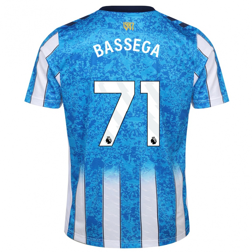 ילדים כדורגל Nsemi Bassega #71 לבן כחול כתום ג'רזי ביתית 2026/27