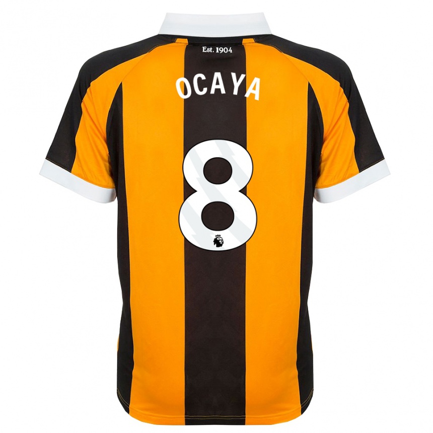 ילדים כדורגל Josh Ocaya #8 כתום שחור לבן ג'רזי ביתית 2026/27
