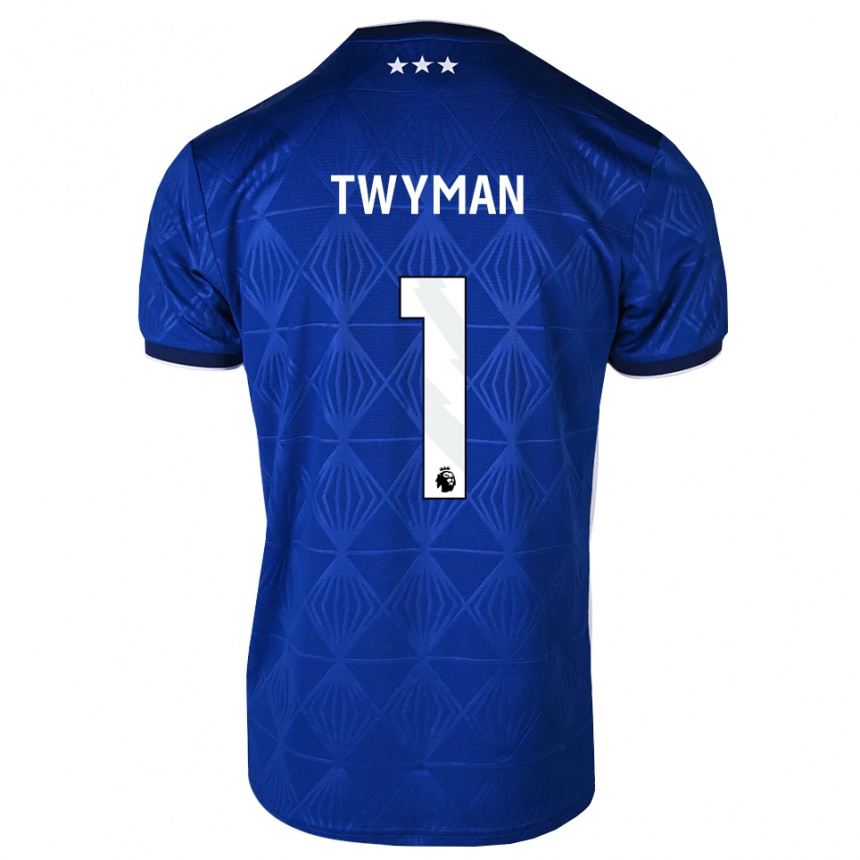 ילדים כדורגל Edward Twyman #1 כחול בינוני לבן אדום ג'רזי ביתית 2026/27