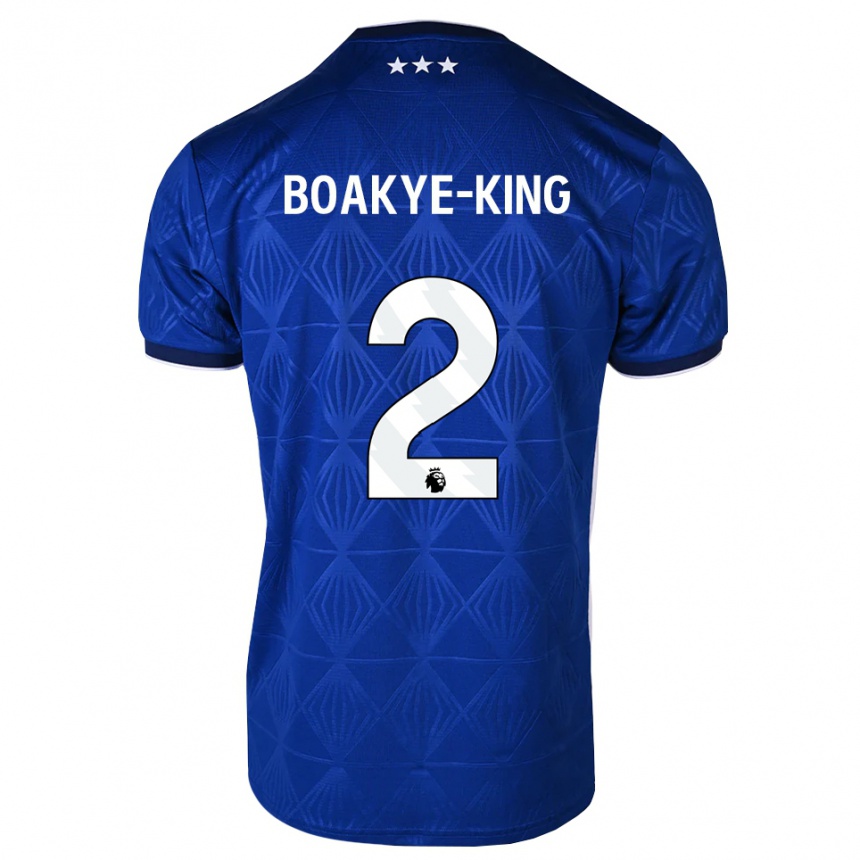 ילדים כדורגל Isaac Boakye-King #2 כחול בינוני לבן אדום ג'רזי ביתית 2026/27