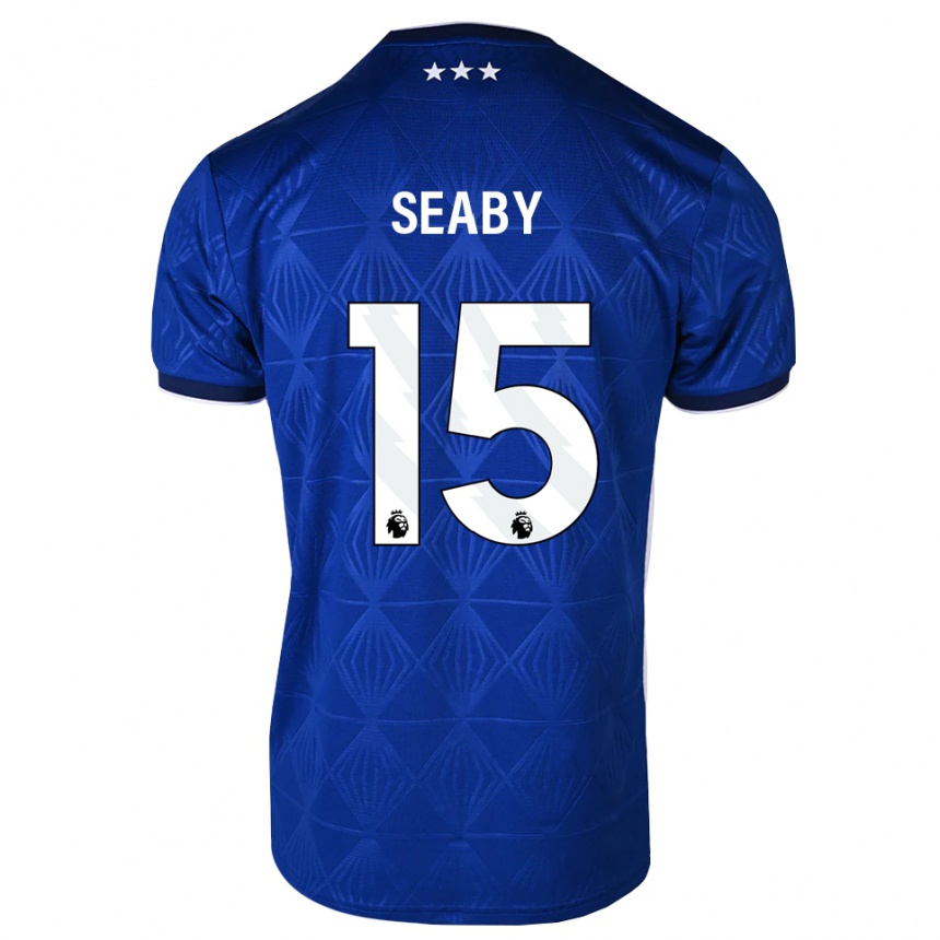 ילדים כדורגל Ruby Seaby #15 כחול בינוני לבן אדום ג'רזי ביתית 2026/27