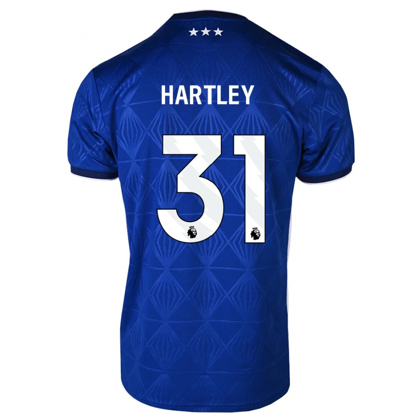 ילדים כדורגל Laura Hartley #31 כחול בינוני לבן אדום ג'רזי ביתית 2026/27