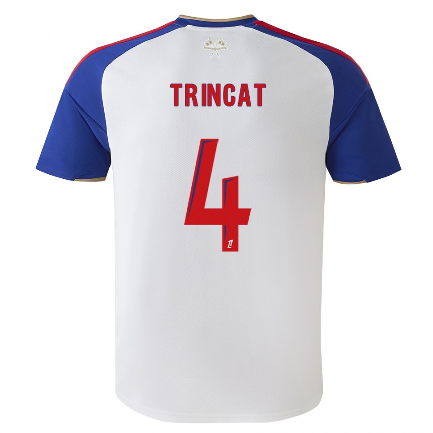 ילדים כדורגל Aaron Trincat #4 כחול מלכותי אדום לבן ג'רזי ביתית 2026/27