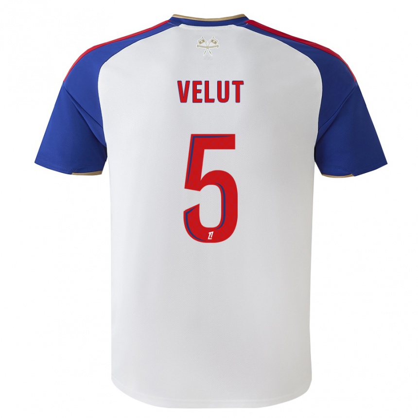 ילדים כדורגל Nolan Velut #5 כחול מלכותי אדום לבן ג'רזי ביתית 2026/27