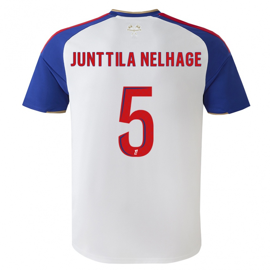 ילדים כדורגל Elma Junttila Nelhage #5 כחול מלכותי אדום לבן ג'רזי ביתית 2026/27