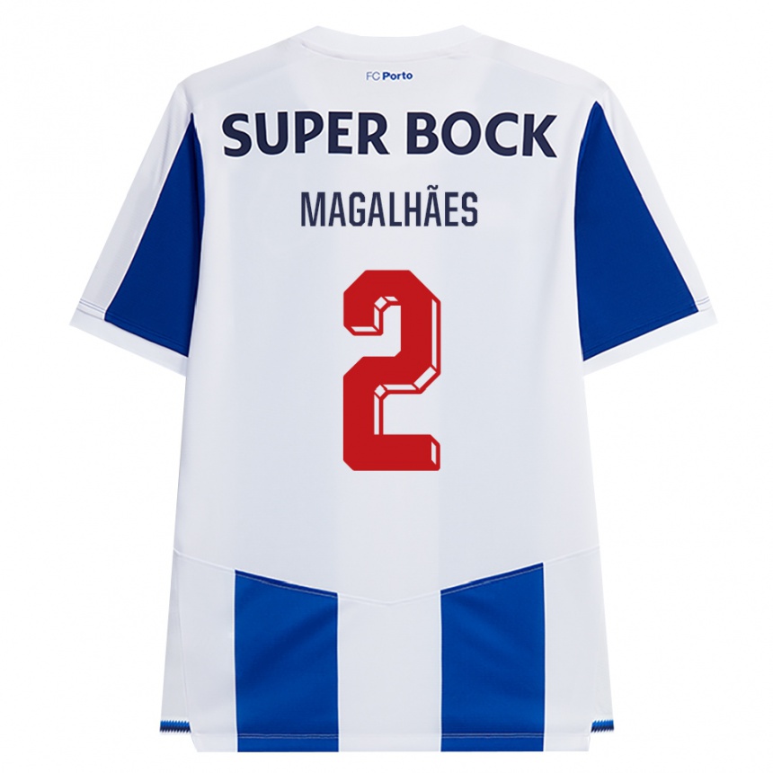 ילדים כדורגל Rafael Magalhães #2 כחול לבן אדום ג'רזי ביתית 2026/27